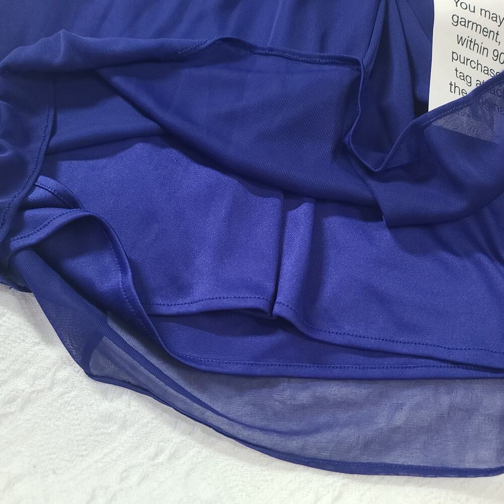 Morgan & Co Glam HOCO party Mini Dress Sz 3/4 Crystal embellishment pleated Blue - Picture 7 of 14